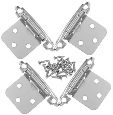 DIYEAH Cerniere di Ricambio per Mobili Chiusura Automatica, Meccanismo a Molla, Ferro Argento, 4 Pezzi, per Riparazione Cerniera in Armadietti da Cucina