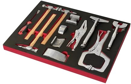 SOGI TER-12 Assortimento di 12 Utensili in EVA - Martelli e Tassi da Carrozziere - Pinze Grip Autobloccanti in Cromo-Vanadio - Leverino in Acciaio con Impugnatura in PVC - 7.0 kg