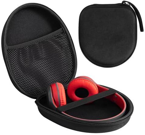Rynvarl Housse Rigide de Rangement pour Casque Audio – Étui de Transport Antichoc en EVA pour Casque Circum-Auriculaire – Compact, Léger avec Poche Filet Intérieure
