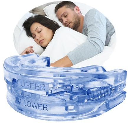 Orthese Anti-Ronflement Silicone RÉGLABLE - Gouttière Anti-Ronflement & Bruxisme - Efficace Hommes/Femmes - Puissant, Adaptable, Sécurité Dentaire (Bleu A06)