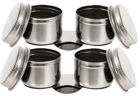 Hemobllo 2 Pezzi Contenitori Lavapennelli in Acciaio Resistente per Pittura ad Olio e Acquerello Vaschette Multiuso per Pulizia Pennelli e Miscelazione Colori Portatili e Riutilizzabile