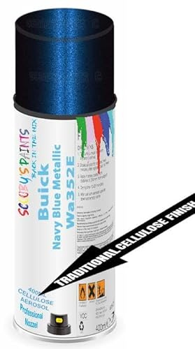 Aerosol Spray Paint Compatible with Buick Navy Blue Metallic Wa352E Available in Direct Gloss, Cellulose or Basecoat (Cellulose Aerosol)