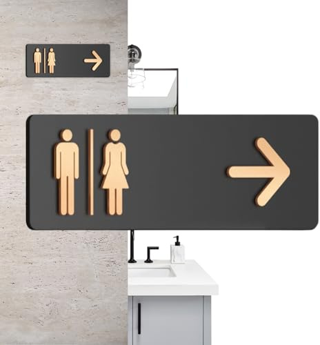 Unisex Toiletten Hinweisschild,Richtungsschild Für Toiletten Aus Acryl | Gewerbliche Beschilderung - Für Büro Öffentliche Einrichtungen Restaurant Wäscherei Einkaufszentrum