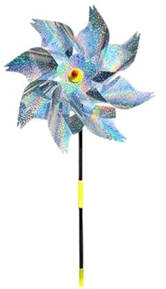 TOPINCN Répulsif d'oiseaux Pinwheel, Décoration de Jardin Réfléchissante avec Poteaux Durables, Protège Les Jardins et Les Fermes, 8 Moulins à Vent Répulsifs d'oiseaux de de 20,87 Pouces de Haut