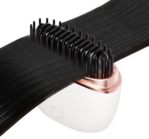 Mini Brosse Étirable | Sans Fil Rechargeable Portable Peigne Électrique - Contrôle Température 3 Vitesses De Voyage - pour Hommes Femmes Cheveux Courts Long Bouclés