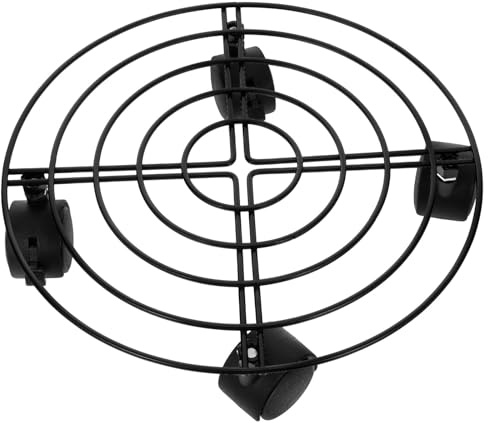 SEWACC Supporto Bombola di Propano in Ferro 27 CM con Ruote Frenanti Carrello Mobile per Bombole Gas Base Stabile per Uso Domestico e Trasporto Sicuro