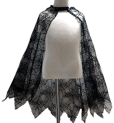 Spinnennetz-Umhang für, Halloween-Kostüm für Bezaubernde Auftritte, Geeignet für von 3–8 Jahren, Schwarz (BLACK)