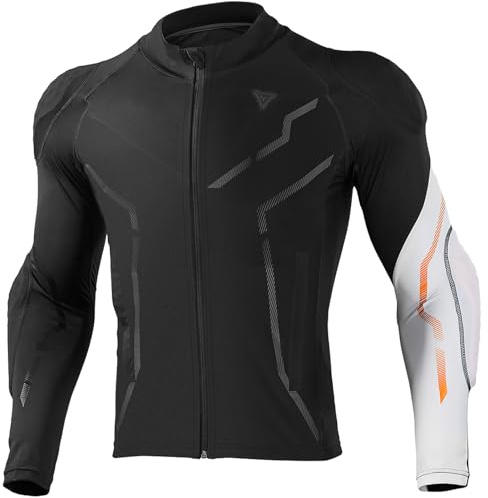 DUHAN Motorcycle Armored Shirt CE 2 Protection Removable Armor Set Breathable Mesh 4 Way Stretch Lightweight Summer Riding Gear for Men Women