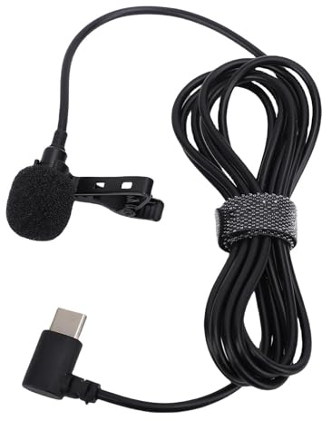 Sxhlseller Microfono Lavalier di Tipo C |Plug & Play, Riduzione del Rumore e Super Cardioide, Compatibile con Telefoni, Computer e Schede Audio