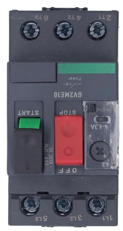 Tonysa Disjoncteur Moteur Magnéto-thermique | Support de Rail de Démarreur Manuel de Protection contre les Surcharges AC690V (GV2-ME10 4-6,3A)
