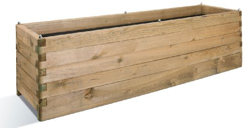 Jardipolys Bac à Fleurs en Bois Olea 252L - 180 x 50 x 50 cm - Cerland