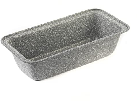 Salter BW02776G3EU7 Molde Antiadherente Para Pan Casero De Acero Al Carbono, De La Colección Marblestone, 27 cm, Fuente Duradero Para Hornear Pan de Platano, Zanahoria o Limón, Gris