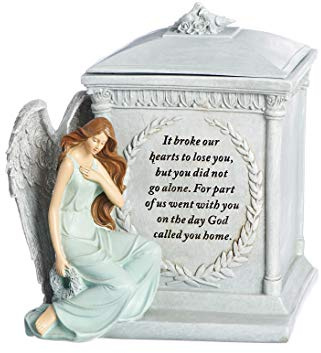 Roman 8.27 God Called You Home Memorial Keepsake Box, Angel Figurine Remembrance Box with Inspirational Verse, Sympathy Gift & Bereavement Decor
