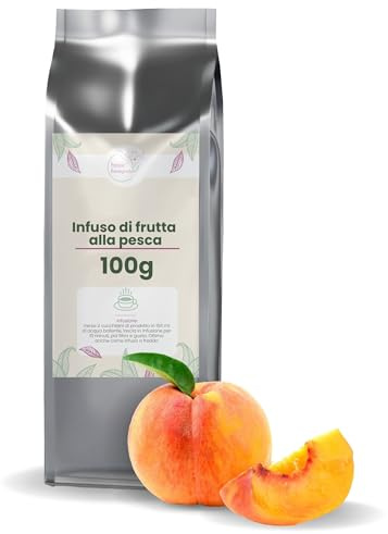 PATRIZIO BRESEGHELLO - Infuso di Frutta Aromatizzato alla Pesca 100 g - Miscela Selezionata Per Infuso Freddo o Caldo con Frutta, Fiori di Ibisco, Rosa Canina e Mango
