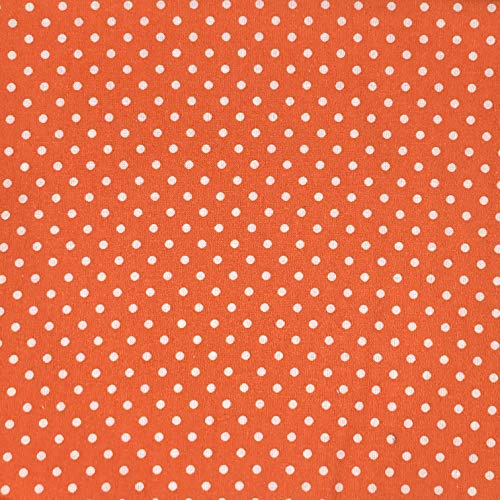 Baumwollstoff mit Punkten, 3 mm Erbsenflecken, Kleidermaske, Quiltmaterial, 140 cm breit, Orange, pro halber Meter