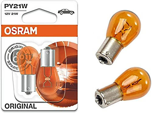 2x Original Osra.m PY21W 12V 7507-02B Orange Ersatz Halogen Birne für Blinker vorne hinten Seitenblinker E-geprüft