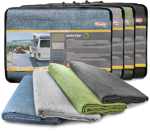 Primaflor Vorzeltteppich AEROTEX, Plus, Costa | Outdoor-Teppich und Balkonteppich für Camping, Terrasse und Garten | 3 mm | reißfest, drainierend | inkl. Tragetasche