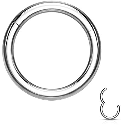 WARRIOR Piercing in Titanio Sterile Piercing ad Anello Cerchio per orecchi naso sopracciglio labbro capezzolo orecchio PTY02 (diametro 8mm, spessore 1.2mm)