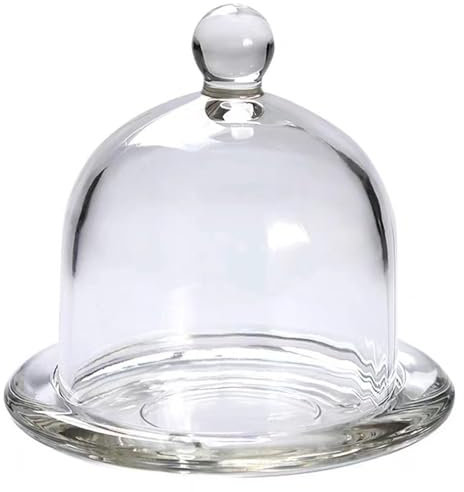 Mini Tortenständer Mit Glasglocke, Glas Kuchenplatte Tortenplatte Mit Deckel Und Fuss, Serviertablett Kuchenglocke Käseglocke Fuß, Mini Kuchenständer Tischdeko Für Schokolade, Käse, Dessert, Frucht