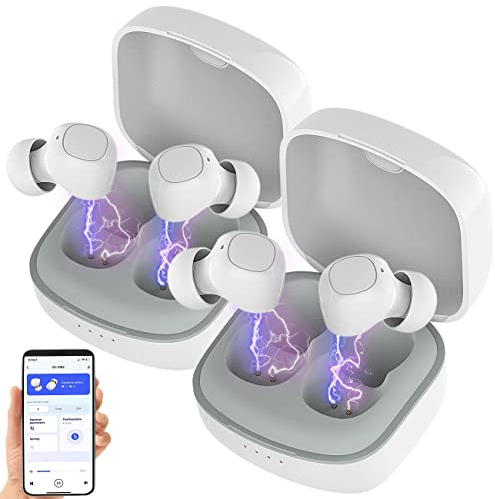 auvisio Kabellosse Kopfhörer: In-Ear-Stereo-Headset, BT 5, Ladebox, 18 Std. Spielzeit, App, 2er-Set (Kabelose Kopfhörer, schnurlose)