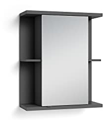 byLIVING Spiegelschrank Nebraska Spiegeltür, viel Stauraum | 1-türiger Spiegelhängeschrank in anthrazit, B 60, H 70, T 25m