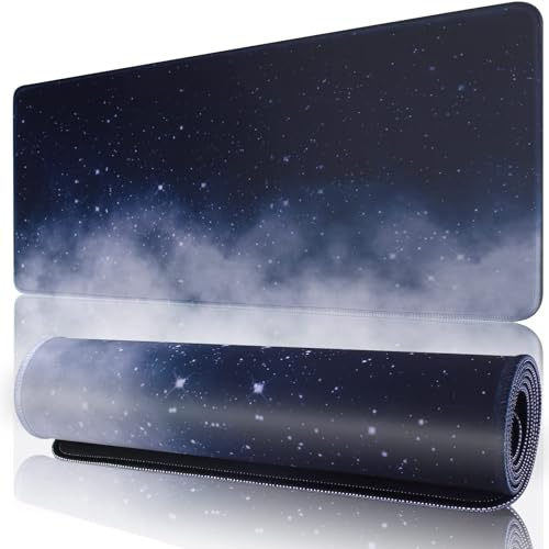Mouse Mat 600 x 300x 3mm-XL with Stitched Edge Non-Slip Rubber Base Washable Resilient for Office Computers Laptop Table Mouse Pads Mats Accessory (Starry Sky) | Non-Slip, 3mm Thickness, Stitched Edge, Washable, Resilient, for Office Accessories (Starry Sky)