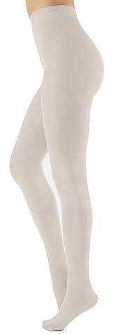 CALZITALY Ogenomskinliga mikrofiberfärgade strumpbyxor | Bekväma färgade strumpbyxor | S, M, L, XL, XXL, 3XL, 4XL | 80 DEN | Made in Italy, Grädde, L