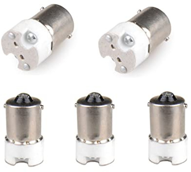 ShuoHui 5x Adapter BA15S auf MR16 / G4 / GU4 / MR11 für LED Leuchtmittel Lampenfassung Glühbirne Sockel LED Kunststoff Deckenfassung