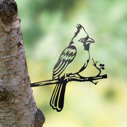 OULYDEKO Metall-Vogel-Weihnachts-Kardinal-Gartendekoration, Baumdekoration, Outdoor-Wandkunst, groß, kardinale Geschenke, Figur, einzigartige Hofkunst, Garten-Silhouette, Osterdekorationen für den