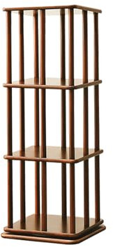 Drehbares Bücherregal Massivholz Buchen-Massivholzmaterial Robust Und Langlebig, Platzsparend Ordnerregal for Living Room,Study, Hallway,Bookshelves,DVD CD Shelf ( Color : Walnut , Size : 3rd floor )