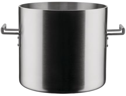 Alessi Convivio DC100/24 - Trilamin Design-Topf, Geeignet für Induktion, Edelstahl und PVD mit Magnetischem Stahlboden, 24 cm, Satiniert