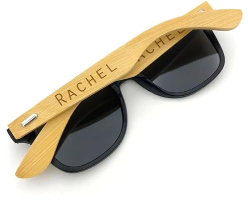 XEL Occhiali da sole personalizzati, occhiali unisex in legno con incisione, regali per uomini e donne, bomboniere e scatole personalizzabili.