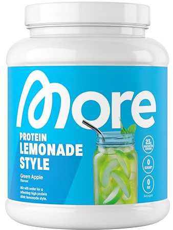MORE Clear Protein Lemonade Style, Green Apple, 600 g | Protein Drink mit Whey Isolat, clear Whey - made in Germany