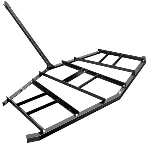 Wiltec Schleppegge 217 x 106 cm, Wiesenegge für Rasentraktor, ATV und UTV, Wiesenschleppe zur Bodenbearbeitung und Bodennivellierung
