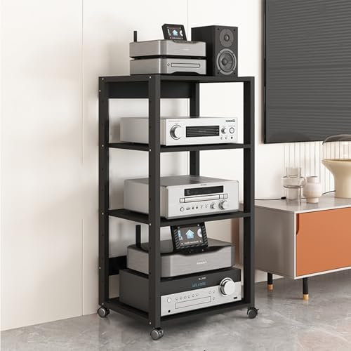Mueble Equipo Hifi Estante De Audio Para Torre AV, Soporte Para Equipos Electrónicos De 5, 6 Y 7 Niveles, Soporte Para Reproductor De Discos Y DVD, Estante Para Gabinete De Consola De Videojuegos(110c