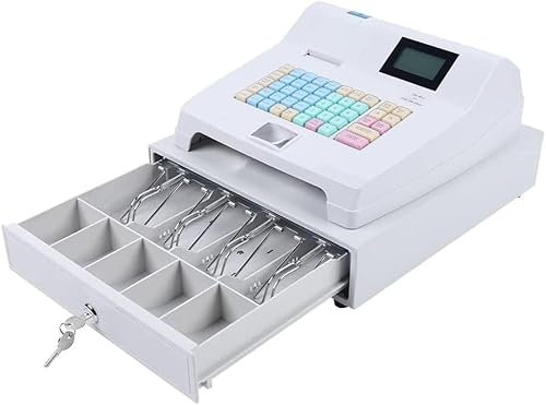 Kasse, 48-Tasten-LED-Anzeige, elektronische Registrierkasse, perfekt für kleine Unternehmen/Einzelhandel/Restaurant. Einfach zu bedienen und kommt mit herausnehmbarem Geldfach.