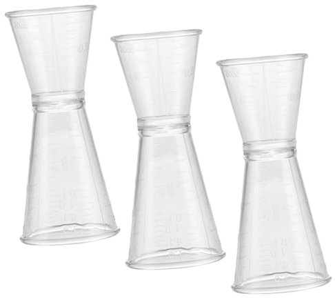 Mikinona 3piezas Vaso Medidor De De Doble Cara Accesorio Bar Jigger De Plástico