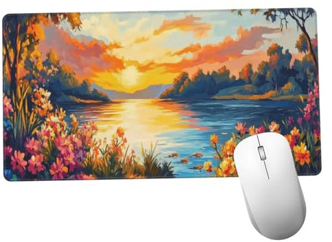 Colorido Alfombrilla Ratón 1400x600x3mm Alfombrilla Raton XXL Grande con Base de Goma Antideslizante, Accesorios Gaming Paisaje, Ordenador Gamer Regalos, Mouse Pad Gaming Mejora La Velocida Y1278