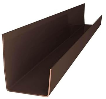Renoplast® RK65 canalones de aluminio, 200 cm Marron rectangulares, canalón de desagüe de tejado perfiles de chapa, caseta de jardín cochera terraza