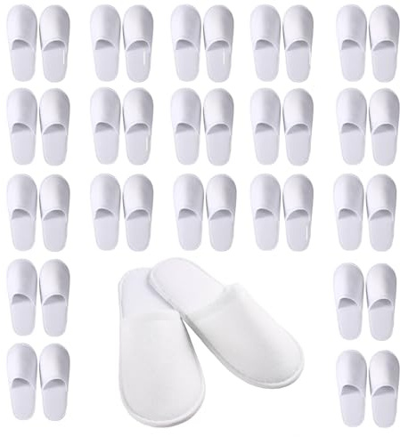 20/40/100 Paia di Pantofole monouso Bianche per Hotel - Unisex di Dimensioni universali (5 mm di Spessore) per Spa, Hotel, Uso Domestico,100paar