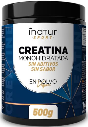 Creatina Monohidratada en polvo 500g / 146 dosis - 100% Creatina Monohidrato Micronizada - Pura - Sin aditivos - Sin Sabor - Vegana - Incluye dosificador - Alta solubilidad - Creatine Powder