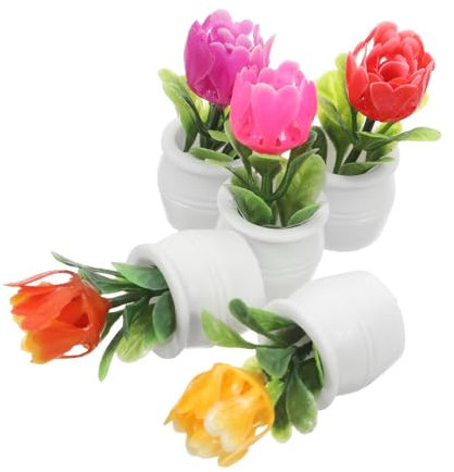 FONDOTIN 5pièces Micro-Paysage Verdoyant Mini Plantes Artificielles Pot pour Maison De Poupée Verdure Artificielle Miniatures pour Jardin Féerique