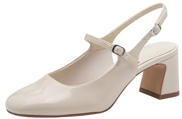 Tamaris décolleté slingback da donna con tacco a blocco beige 40 EU