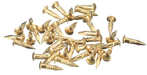 QUARKZMAN 70pcs Petits Clous en Laiton à Tête Ronde 2x10mm(DxL) Laiton