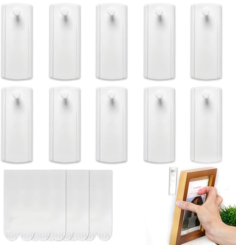 Gancio Per Cornici Universale,Chiodi Adesivi Per Quadri Muro,8 Ganci Per Quadri,12 Strisce Adesive Grandi Rimovibili,Senza Chiodi,Quadri Impermeabile Gancio,Strisce Per Cornici,Specchi
