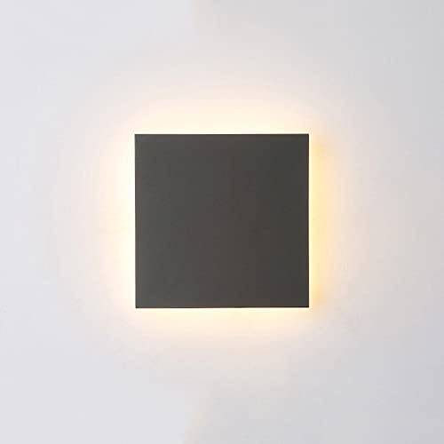 ZXQUEGF LED extérieure carrée, Applique Murale en métal Noir, étanche IP65, luminaire de Porche, Support Mural, Appliques extérieures câblées pour, Porte d'entrée, Garage
