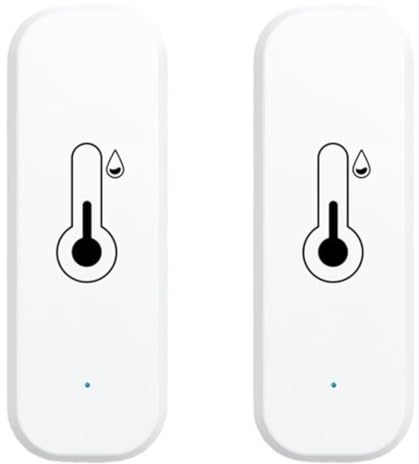 Temperature and Humidity Sensor,BVAZTVP No Hub Required,Compatible with Alexa and Google Home,for Home, Baby Rooms,Greenhouses Accessories, Garages, Office 2Pack White(No Include Battery)