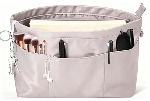 Zyiphor Organisateur de Sac Fourre-tout Intérieur, Pochette Intérieure en Nylon pour Organisateur de Sac Fourre-tout avec Porte-clés pour Parapluie, Porte-monnaie, Gris