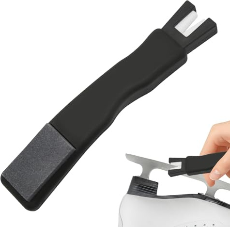 Affilatrici per pattini da ghiaccio in ceramica, utensile professionale per pattini da hockey, lama a V a doppia estremità e pietra per affilatura per la manutenzione in movimento, affilatrice univer