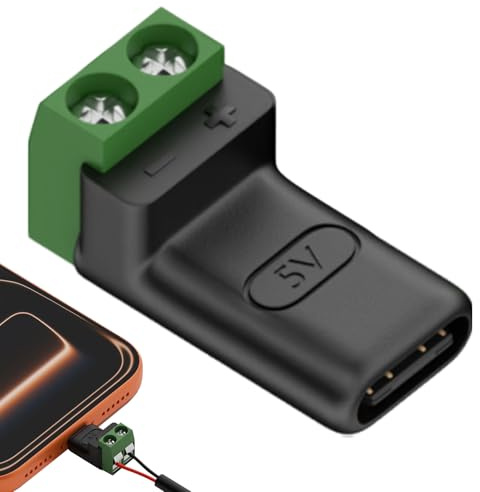Huayeex -Kabeladapter,Stecker 2-polig Klemmenanschluss - USB Auf 2-Pin-Schraubklemmen-Adapter | für industrielle und wissenschaftliche DIY Reparatur Aufladung Mobiltelefone Tablets Kameras kleine